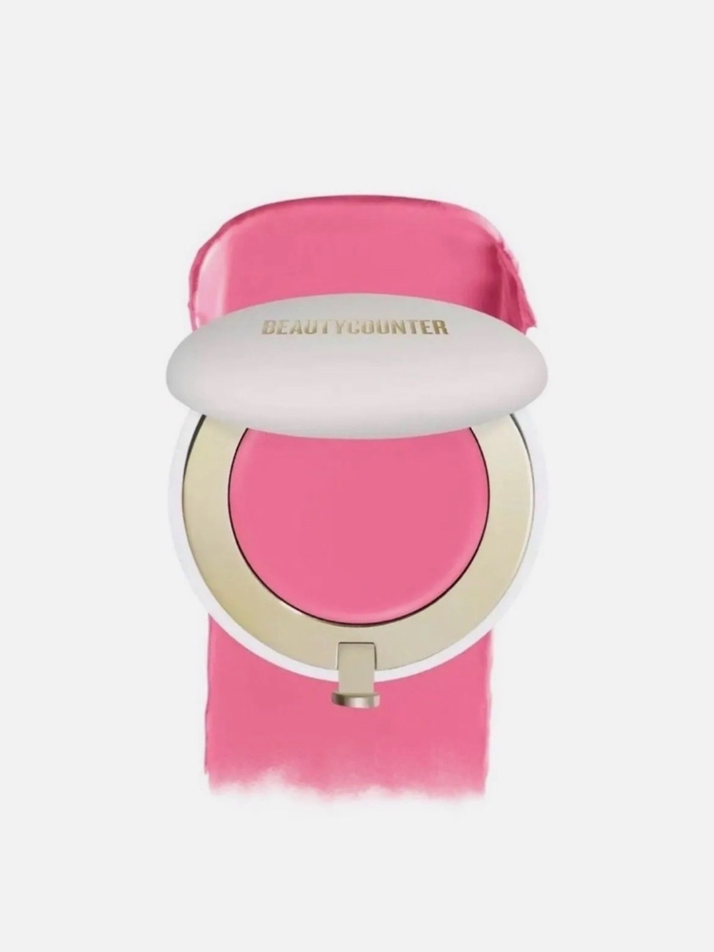 Beautycounter Cheeky Clean Bright Pink Cream Blush Compact in Rosebud NIB